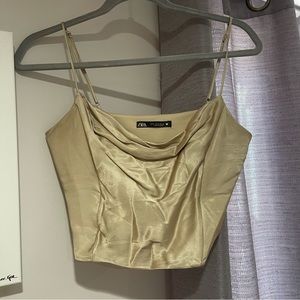 Zara satin effect crop top